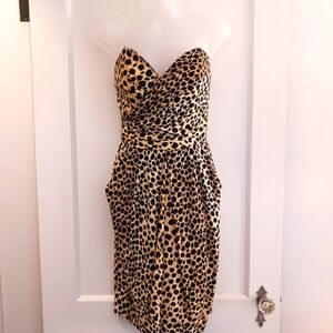 Strapless Leopard Print Dress